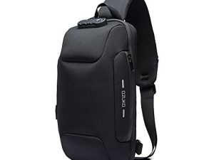 OZUKO Sling Backpack USB Anti-Theft Men'S Chest Bag Casual Shoulder Bag