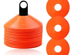 Faxco 60 Pcs Sport Mark Disks with Rack and Net Bag