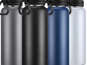 4 Pieces 40oz Sports Water Bottles with Wide Handle