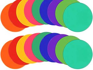 TuXHui Spot Markers 9inch 10inch 18pcs Rubber Agility Dots Flat Cones Non Slip Sports Dots Floor Spots Agility Markers for Kids Soccer Football Basketball Speed Agility Training