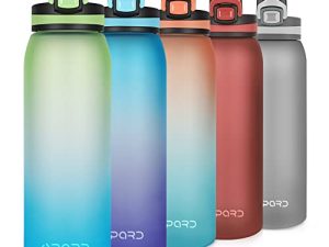 Opard 30oz Sports Water Bottle with Leak Proof Flip Top Lid BPA Free Tritan Reusable Plastic for Gym and Outdoor