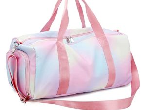 Konelia Travel Duffle Bag Sports Gym Dance Bag Weekender Overnight Bag with Dry Wet Storage Pocket & Shoe Compartment Lightweight Carryon Tote Handbag Yoga Bag for Women Girls