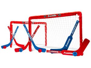 Franklin Sports NHL Kids Mini Hockey Goal Set - (2) Mini + Knee Hockey Goals