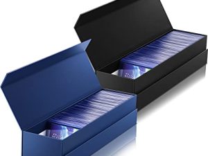 2 Pcs Trading Card Storage Box Magnetic Storage Box Holder Container Sports Cards Box Loader Storage Holder Holds 1200 Cards for Hockey Soccer Basket Gaming Loaders Cards