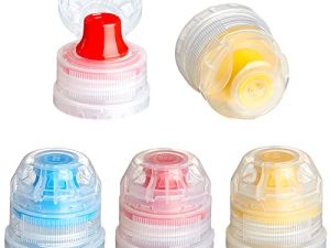 Leinuosen 30 Pcs 28 mm Push Pull Replacement Caps Reusable Colorful Plastic Soda Twisted Water Bottle Lid Top Suitable for 28 mm Sport Bottle Cap
