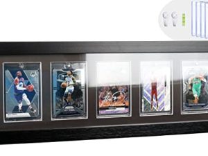 Bivitre Trading Card Display Frame - Wall Mount Baseball Card Display Case with UV Protection Magnetic Card Holder for 5 Standard Cards