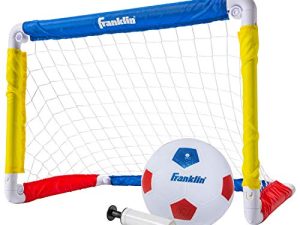 Franklin Sports Kids Mini Soccer Goal Sets - Backyard + Indoor Mini Net and Ball Set with Pump - Portable Folding Youth Soccer Goal Sets for Kids + Toddlers - 24" x 16"