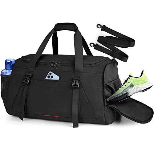 Gym Bag for Men Women 40L Water Resistant Sports Bag Gym Duffle Bag with Wet Pocket Large Travel Duffel Bag Weekender Overnight Bag with Shoe Compartment Black Gym Bag for Men Women 40L Water Resistant Sports Bag Gym Duffle Bag with Wet Pocket Large Travel Duffel Bag Weekender Overnight Bag with Shoe Compartment Black