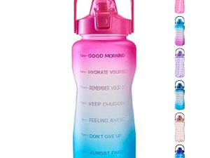 EYQ Half Gallon/64 oz Water Bottle with Time Marker
