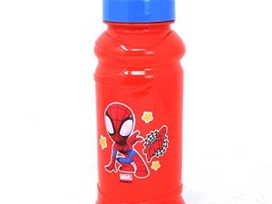 Zak Designs Spidey & Friends 16oz Water Bottle - Cool Kids Red Pull-Top Bottle with Marvel Spider-Man Design for Sports
