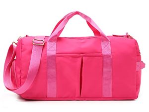 KARRESLY Sports Gym Bag for Women Travel Duffel Bag with Wet Pocket and Shoes Compartment for Training Swim Yoga(Red1)