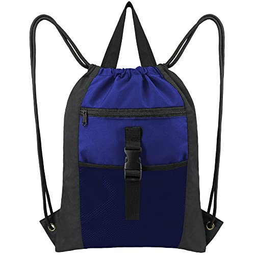 BeeGreen Black & Royal Blue Gym Backpack for Women Men Drawstring Sack Bag w Inner Pocket & PVC Wet Dry Bag X-Large 18.5" x 15" Basketball Bag w Mesh & Zipper Pocket Waterproof Sports String Bag BeeGreen Black & Royal Blue Gym Backpack for Women Men Drawstring Sack Bag w Inner Pocket & PVC Wet Dry Bag X-Large 18.5" x 15" Basketball Bag w Mesh & Zipper Pocket Waterproof Sports String Bag
