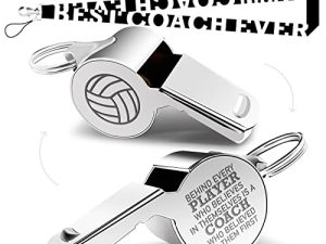 Whistle Volleyball Coach Gifts Whistle for Coaches Teachers Whistle Emergency Coach Referee Lifeguard Loud Whistle for Men Women Referees School Sports Coaches Whistle with Lanyard Cheer Coach Gift.