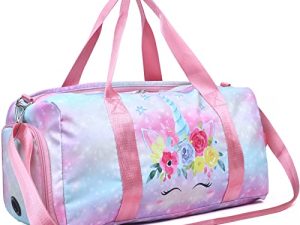 Sports Duffel for Girls Teen Weekender Bag Carry-On Travel Bag With Shoes Compartment