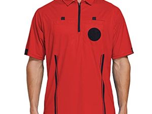 ChinFun Sporting Goods Men's Official Referee Short Sleeve Referee Jersey - Pro-Style Ref Uniform Great for Basketball Football Soccer Sports Competitions