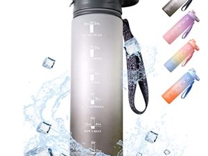 PUOENFGR Sports Water Bottle with Straw