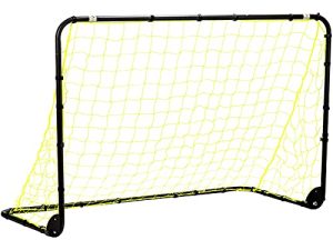 Franklin Sports Competition Backyard Soccer Goals - Portable Outdoor Soccer Goal with Net - Steel Post Metal Soccer Net with Ground Stakes - Folding Backyard Soccer Goal - Official Size + Mini Goals