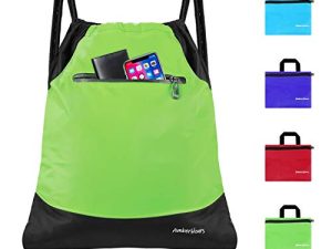 Elfhao Drawstring Backpack Men & Women Sports Gym Sackpack Waterproof Tote Bag