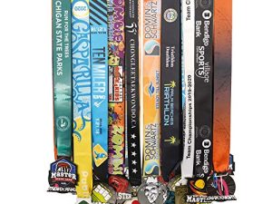 iBobbish Sports Marathon Medal Display Hanger Holder Racks Frame in matt Black Surface Wall Mount Over 40 Medals Upgraded 3 Lines with 3 Screws Easy to Install Easy to use
