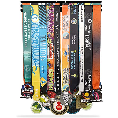 iBobbish Sports Marathon Medal Display Hanger Holder Racks Frame in matt Black Surface Wall Mount Over 40 Medals Upgraded 3 Lines with 3 Screws Easy to Install Easy to use iBobbish Sports Marathon Medal Display Hanger Holder Racks Frame in matt Black Surface Wall Mount Over 40 Medals Upgraded 3 Lines with 3 Screws Easy to Install Easy to use