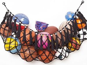 Diocos Sports Ball Storage Net Hammock for Garage Hanging Basket Organizer Net for Basketballs