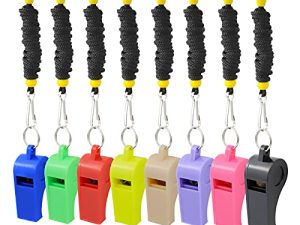 AMBITIONJUMP Plastic Whistles with Lanyard