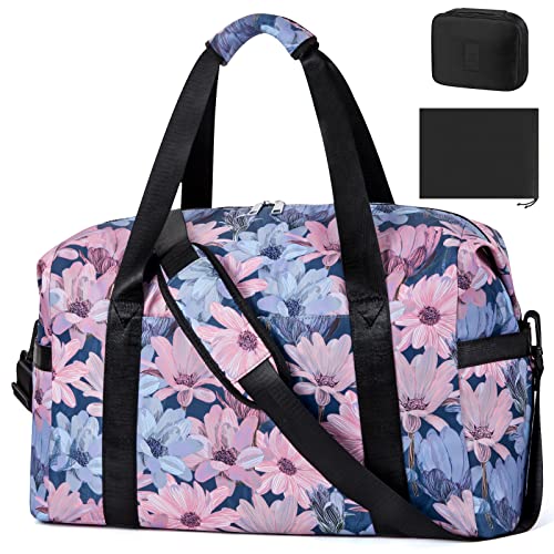 Gym Bag for Women Large Sports Travel Duffel Bag with Toiletry Bag Weekender Bags with Wet Pocket Carry On Overnight Bags for Women & Men 3pcs Set… Gym Bag for Women Large Sports Travel Duffel Bag with Toiletry Bag Weekender Bags with Wet Pocket Carry On Overnight Bags for Women & Men 3pcs Set…