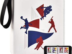 Football Card Binder Holder for NFL Cards/ for Topps Baseball Cards 2022 Series. Basketball Cards Collection Album for Sports Trading Card
