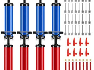 8 Sets Air Pumps Ball Pumps Pump for Inflatables Inflatable Hand Pump Exercise Ball Inflator Sports Pumps Inflation Devices and Accessorieswith Needle Nozzle Extension Hose for Volleyball Sports Ball