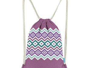 Miomao Drawstring Backpack Bohemia Style String Bag Canvas Beach Sport Daypack
