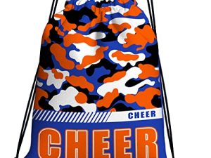 Givotin Drawstring Backpack Waterproof Gym Drawstring Bags Sports String Bag Camo Sackpack-Royal Blue Cheer Drawstring Bag
