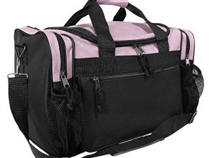 DALIX 17" Duffle Bag Dual Front Mesh Pockets (Black Gold Gray Dark Green Navy Blue Maroon Royal Blue Orange Pink Purple Red White