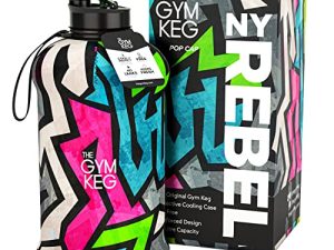 THE GYM KEG Sports Water Bottle (2.2 L) Insulated | Half Gallon | Carry Handle | Big Water Jug For Sport | Large Reusable Water Bottles | Ecofriendly