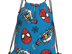 Cool Superheroes Drawstring Backpack Super Hero Training Gymsack Sport Strap Pack Gym Bag for Men Boys Teens