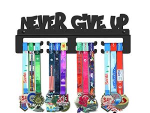 GENOVESE Never Give Up Medal Holder Display Hanger Rack Frame