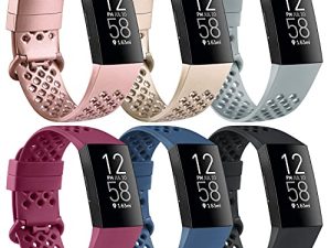 [6 PACK] Bands Compatible with Fitbit Charge 4 Bands and Fitbit Charge 3 Band for Women Men