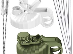 Trustnice Straw lids for Hydro Flask Wide Mouth: Seal Leakproof 2-in-1 Flip-Straw and Small Spout Lid Replacement