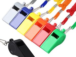 SANNIX 28 Pack Coach Whistles with Lanyard Plastic and Stainless Steel Whistles Bulk for Basketball Football Gyms Emergency