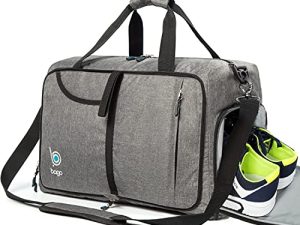 Bago Gym Bag for Women and Men - Small Packable Sports Duffle Bag for Women - Gym Bags with Shoe Compartment and Wet Pocket