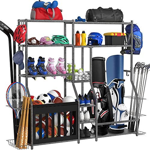 GDLF Garage Sports Storage Golf Bag Organizer Ball Storage Bin 2 in 1 Extra Large 4 Golf Bags Stand Garage Organization GDLF Garage Sports Storage Golf Bag Organizer Ball Storage Bin 2 in 1 Extra Large 4 Golf Bags Stand Garage Organization