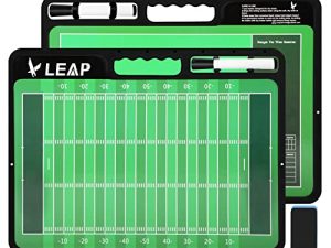 LEAP Coach Board Premium Tactical Clipboard Two Sides with Full & Half Court Dry Erase Marker Board for Basketball