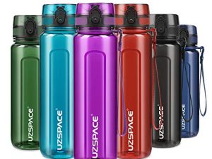 UZSPACE Reusable Water Bottle BPA Free 17 oz 26 oz 32 oz Tritan Plastic Clear Travel Water Bottles for Gym Sports Running School