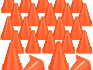 40 Pieces Plastic Orange Cone Football Cone 7 Inch Bike Obstacle Training Cone Traffic Cone Agility Cones for Sports Skating Football Indoor Outdoor Activity Construction Car Themed Party Decorations