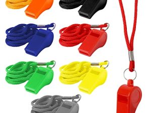 popokk Plastic Whistles with Lanyard