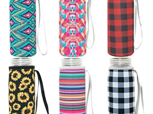 HaiMay 6 Pieces Reusable Bottle Sleeve Insulated Water Bottle Cooler Cover Glass Drink Bottle Holder fit 12 - 18 oz Glass and Plastic Bottle