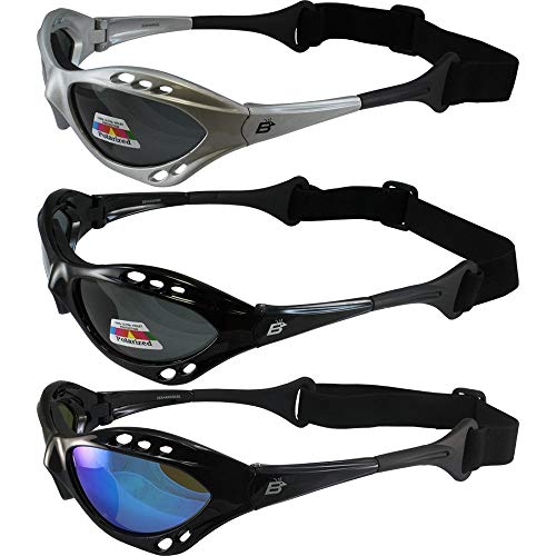 3 Pairs of Birdz Seahawk Polarized Sunglasses for Watersports Jet Ski Surfing Kayaking 1 Black & Silver Frames w/Smoke Lenses & 1 Black Frame w/Blue Lens 3 Pairs of Birdz Seahawk Polarized Sunglasses for Watersports Jet Ski Surfing Kayaking 1 Black & Silver Frames w/Smoke Lenses & 1 Black Frame w/Blue Lens