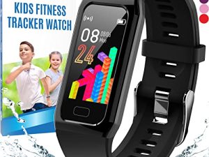 Inspiratek Kids Fitness Tracker for Girls and Boys Age 5-16 (4 Color)- Waterproof Fitness Watch for Kids with Heart Rate Monitor