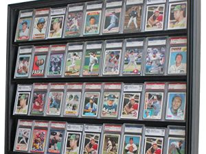 DisplayGifts Pro UV 36 Graded Sports Card Display Case for Football Baseball Basketball Hockey Comic Trading Cards Horizontal (Black Finish)