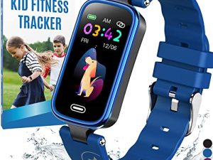 Inspiratek Kids Fitness Tracker for Age 5-16，2022 Upgraded Tracker Kids Watch，Waterproof Watch for Kids with Pedometer，Sleep Monitor & Calorie Counter，Fitness Watch for Kids Girls Boys Teen (Blue)