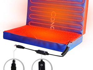 CONQUECO Portable Heating Pad Stadium Seat Cushion for Bleachers - Electric Warmer Mat with 3 Heat Setting for Outdoor Sports Camping Travel (Power Bank NOT Included)